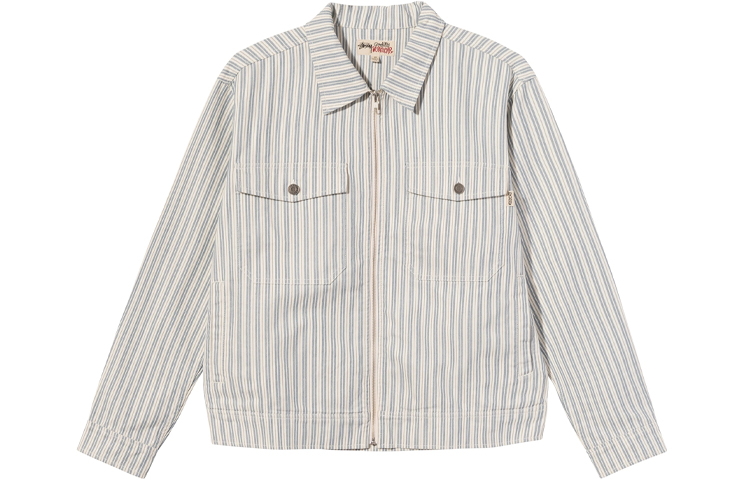 Stüssy Stussy Oversized Striped Long-Sleeve Retro Jacket Unisex Off-White. 115564 圖 2