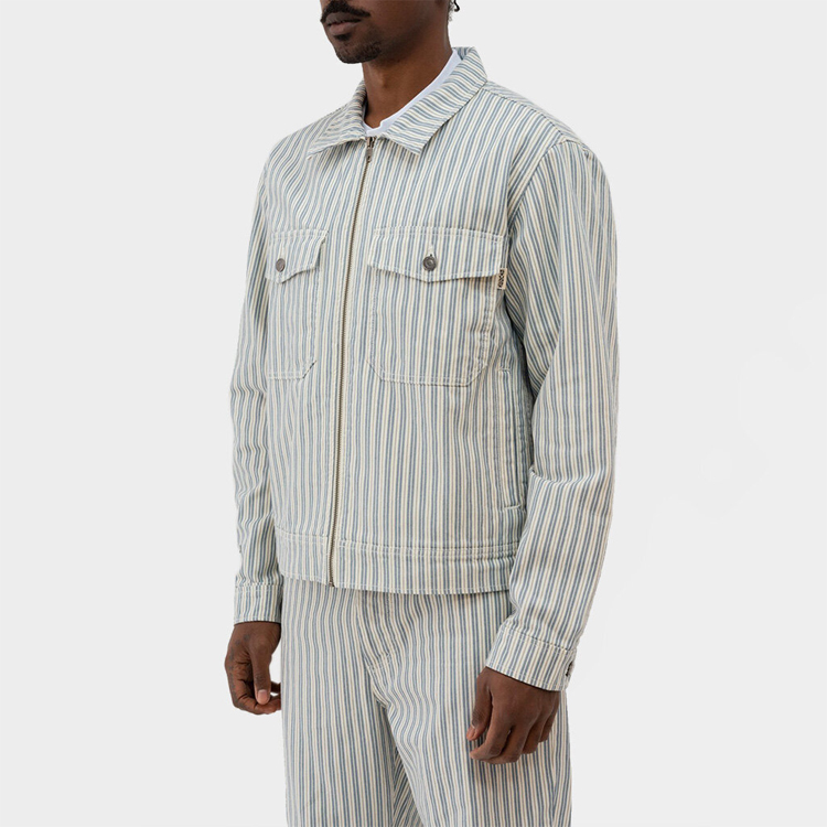 Stüssy Stussy Oversized Striped Long-Sleeve Retro Jacket Unisex Off-White. 115564 圖 5