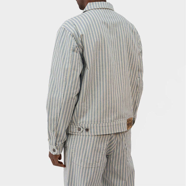 Stüssy Stussy Oversized Striped Long-Sleeve Retro Jacket Unisex Off-White. 115564 圖 6