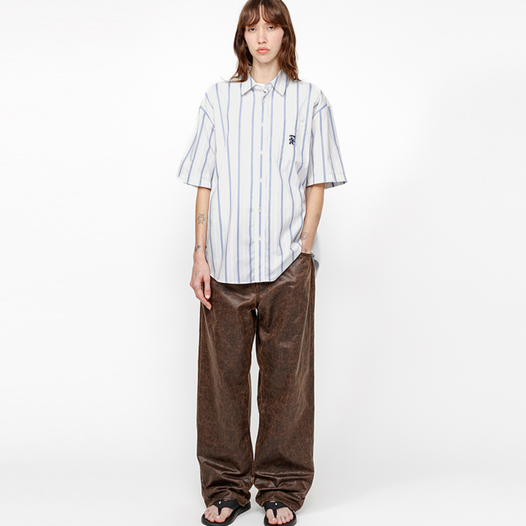 Stüssy Stussy Patterned Striped Loose Fit Vintage Short Sleeve Shirt Unisex. SUSSR1110318M 圖 4