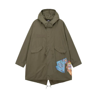 Stüssy Stussy Printed Detachable Hood Vintage Parka Jacket Unisex 115687