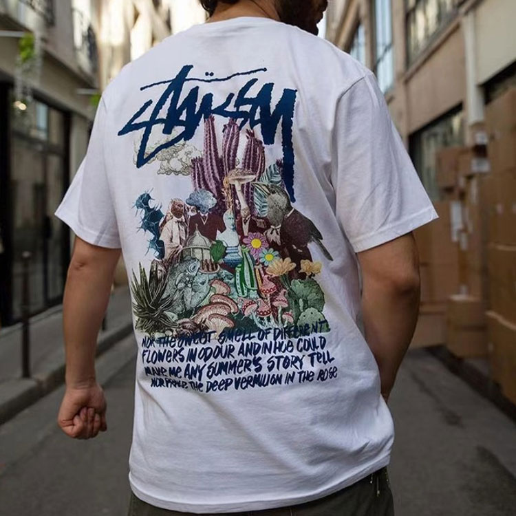Stüssy Stussy Psychedelic Graphic Tee Retro Unisex Casual Short Sleeve T-Shirt. 1904663 圖 11