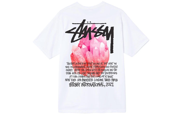 Order Stüssy Stussy Reflection Tee Pink Crystal Diamond Logo Vintage Unisex T-Shirt. 1904712
