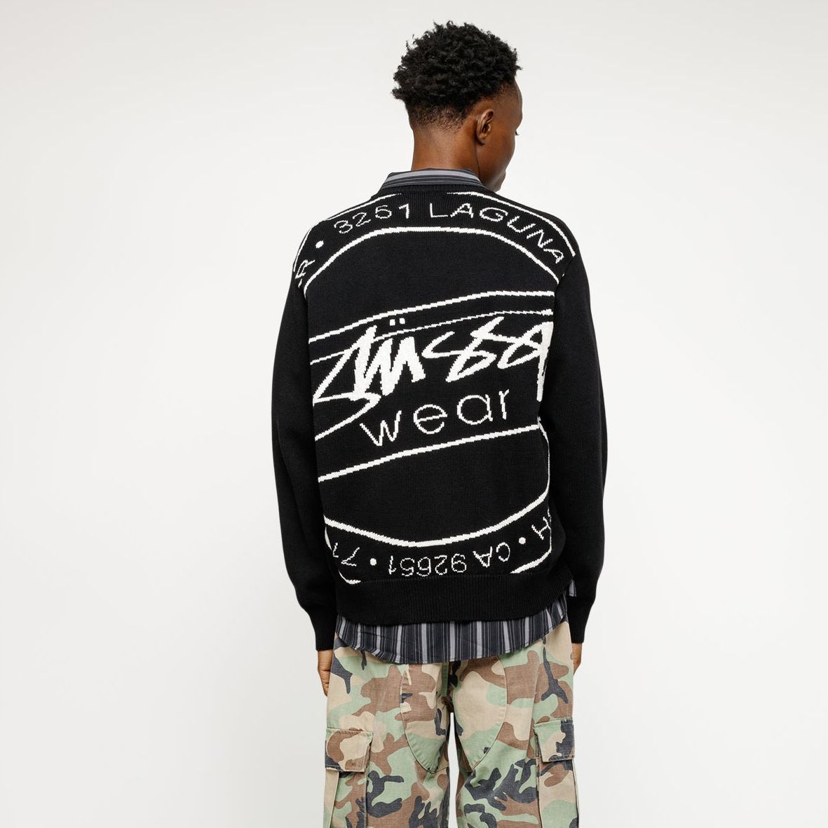 Shop Suéter Unisex Manga Larga Stüssy Retro Knit Crewneck Pullover. 117223