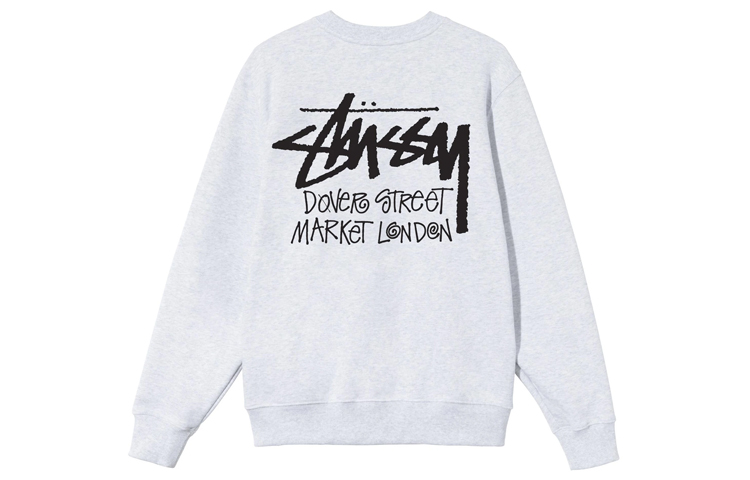 Stüssy Stussy Retro Letter Crewneck Sweatshirt Unisex Gray 3913613 圖 2