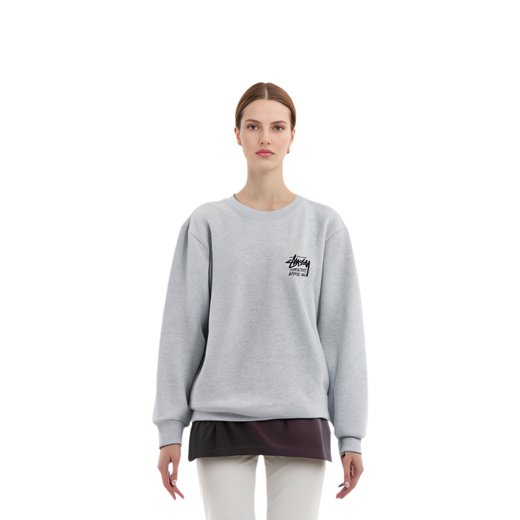 Stüssy Stussy Retro Letter Crewneck Sweatshirt Unisex Gray 3913613 圖 4