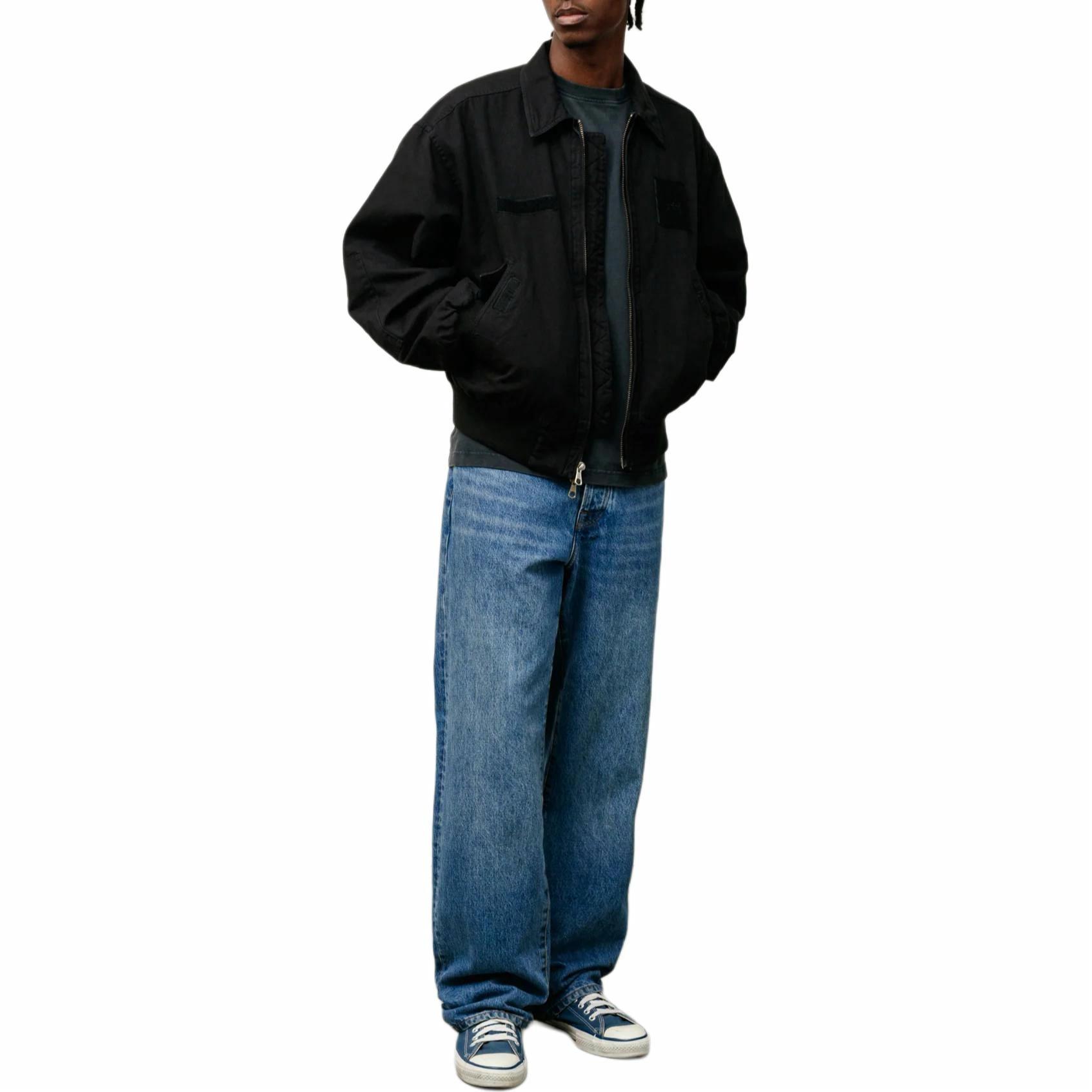 Details for Stüssy Stussy Ribbed Zip Collar Logo Loose Fit Retro Jacket Unisex 115837