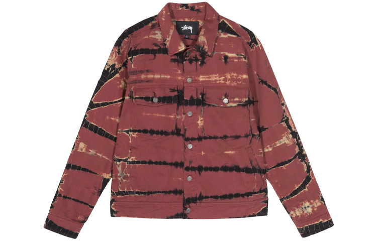 Stüssy Stussy Rip Dye Ranch Jacket Red Vintage Tie-Dye Unisex Casual Jacket. 115515 圖 2