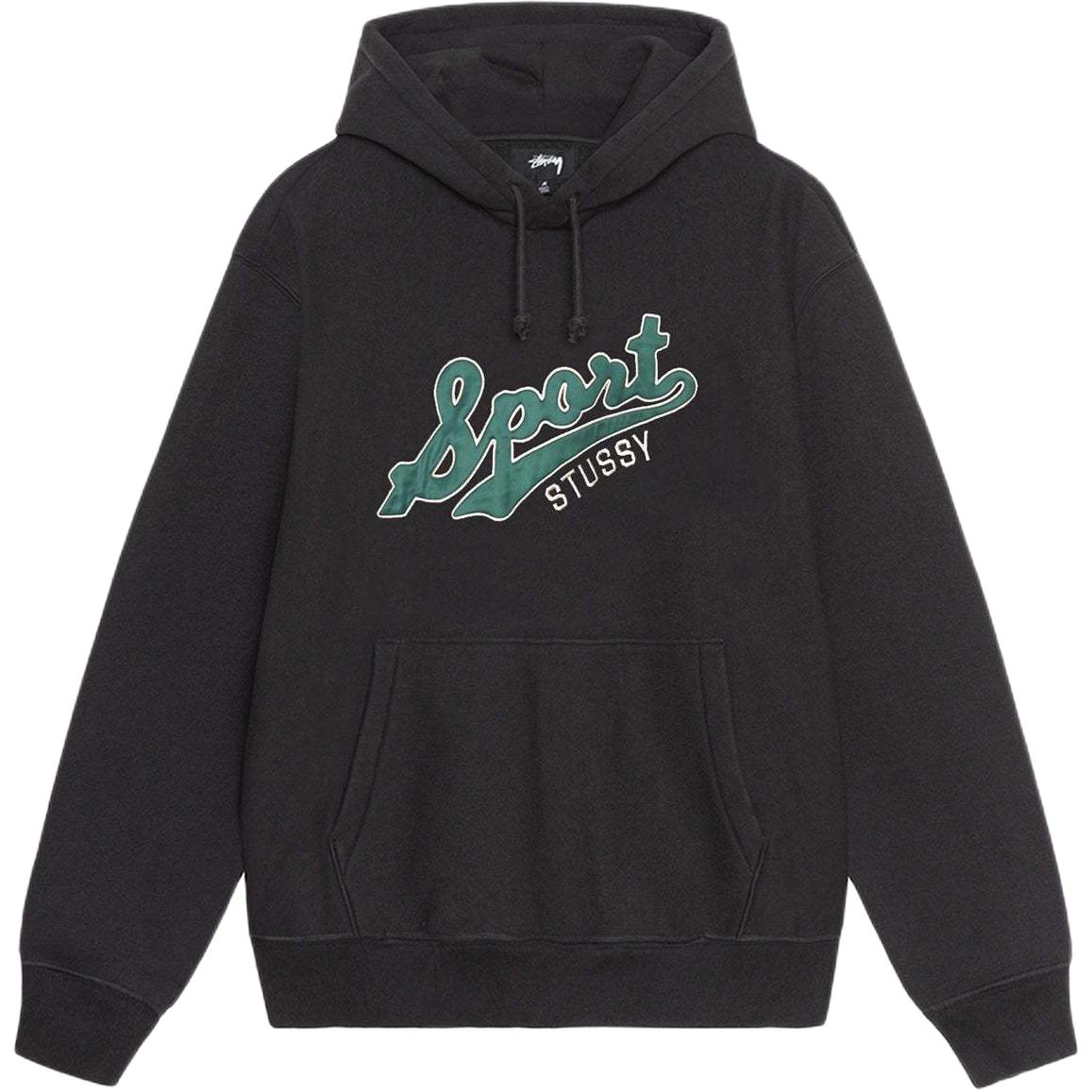 Stüssy Stussy Satin Patch Oversized Hoodie - Logo Design, Kangaroo Pocket, Unisex Vintage Style. 118556
