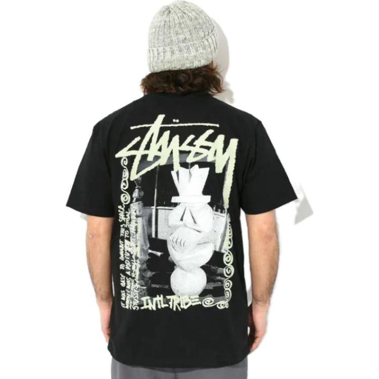 Shop Stüssy Stussy Sculpture Letter Print Crewneck Unisex Short Sleeve T-Shirt. 1904876