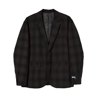 Stüssy Stussy Shadow Plaid Single-Breasted Long-Sleeve Vintage Coat Men 115522