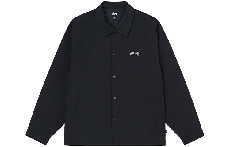 Stüssy Stussy Smooth Stock Coach Jacket Retro Unisex Black Casual Outerwear. 115594