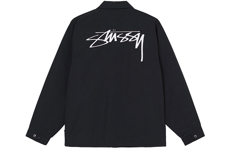 Lookbook 스투시 스무스 스탁 코치 재킷 레트로 유니섹스 블랙 캐주얼 아우터웨어. 115594