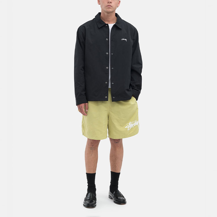 Shop 스투시 스무스 스탁 코치 재킷 레트로 유니섹스 블랙 캐주얼 아우터웨어. 115594