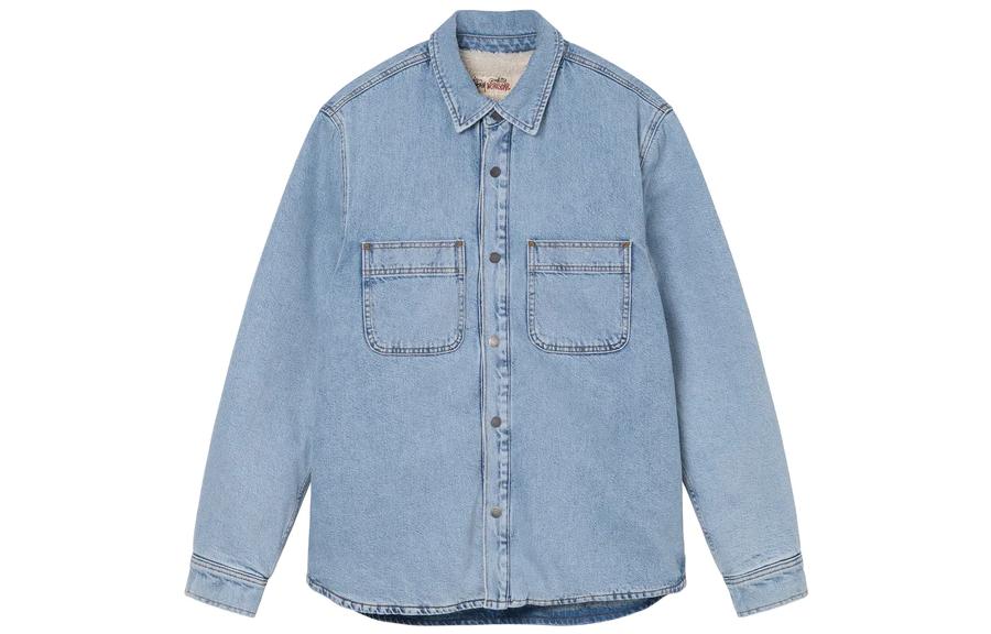 Stüssy Stussy Solid Color Button-Up Denim Long Sleeve Vintage Shirt Unisex. 1110244