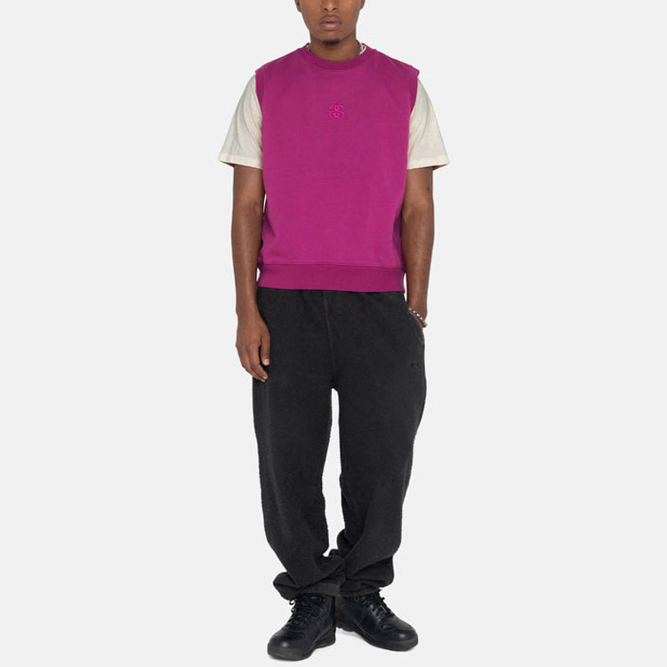 Stüssy Stussy Solid Logo Embroidered Crewneck Retro Vest Unisex. 118518 圖 14