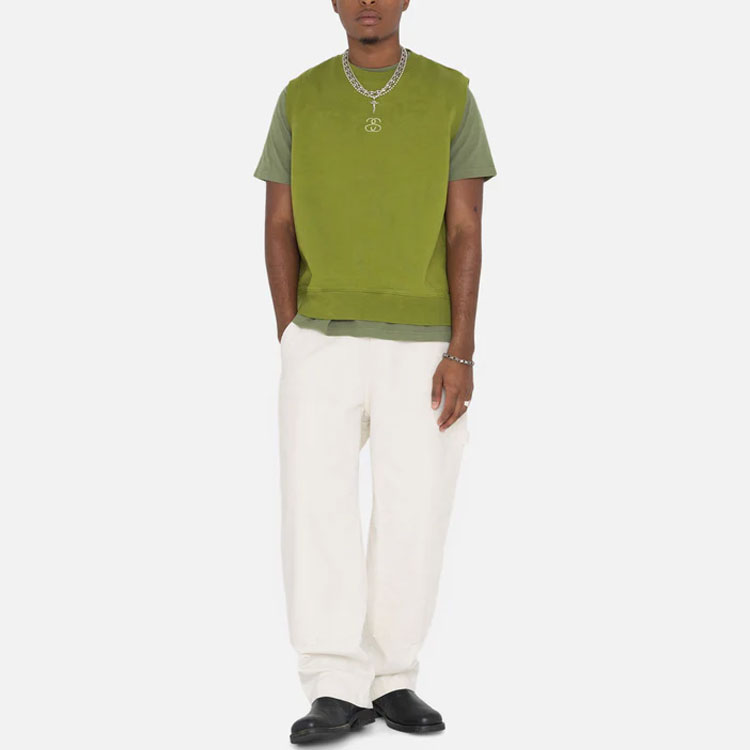 Stüssy Stussy Solid Logo Embroidered Crewneck Retro Vest Unisex. 118518 圖 9