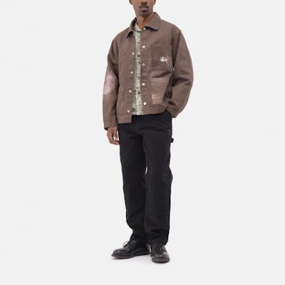 ステューシー スポッテッド ブリーチ ヴィンテージ 長袖 ジャケット ブラウン ユニセックス 115575 Shop ステューシー スポッテッド ブリーチ ヴィンテージ 長袖 ジャケット ブラウン ユニセックス 115575