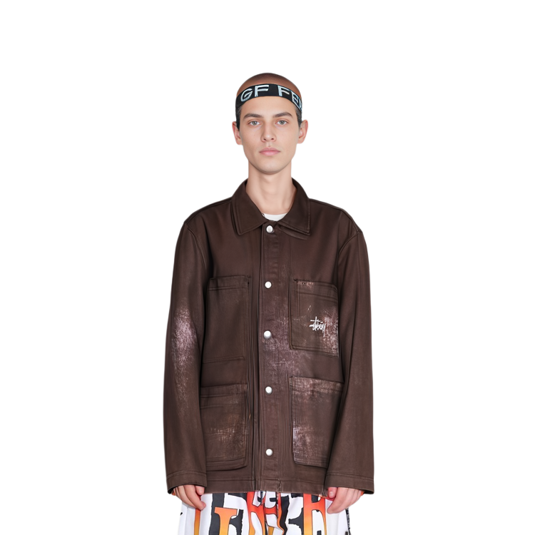 Details for ステューシー スポッテッド ブリーチ ヴィンテージ 長袖 ジャケット ブラウン ユニセックス 115575