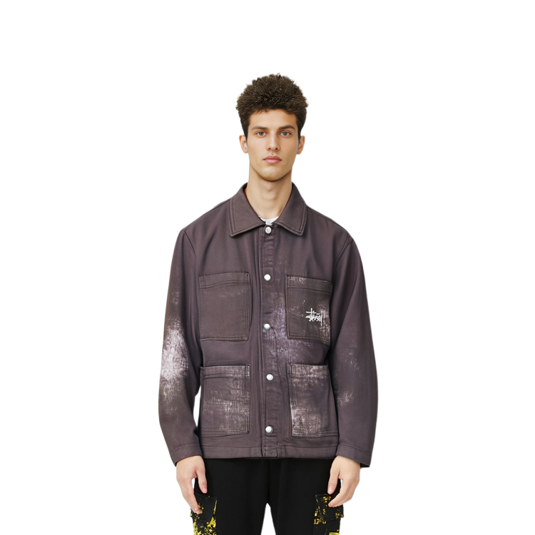 Sizing ステューシー スポッテッド ブリーチ ヴィンテージ 長袖 ジャケット ブラウン ユニセックス 115575