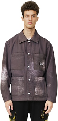 ステューシー スポッテッド ブリーチ ヴィンテージ 長袖 ジャケット ブラウン ユニセックス 115575 Sizing ステューシー スポッテッド ブリーチ ヴィンテージ 長袖 ジャケット ブラウン ユニセックス 115575