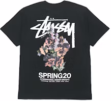 Stüssy Stussy SS20 Alphabet Bouquet Print T-Shirt Unisex Couples Black 1904565-BLK Stüssy Stussy SS20 Alphabet Bouquet Print T-Shirt Unisex Couples Black 1904565-BLK