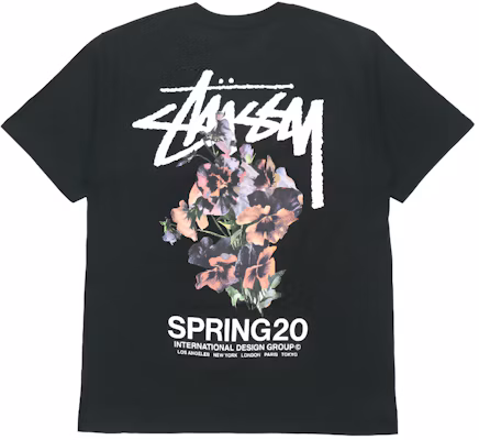 Stüssy Stussy SS20 Alphabet Bouquet Print T-Shirt Unisex Couples Black 1904565-BLK Buy Stüssy Stussy SS20 Alphabet Bouquet Print T-Shirt Unisex Couples Black 1904565-BLK