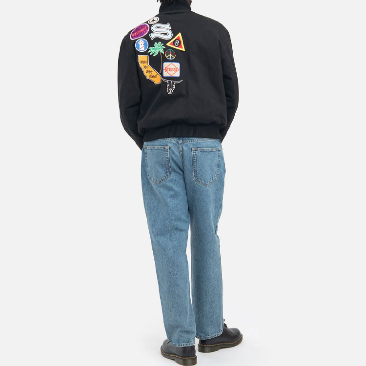 Stüssy Stussy SS22 Black Thick Letter Print Baseball Jacket  Long Sleeve 115658 圖 5