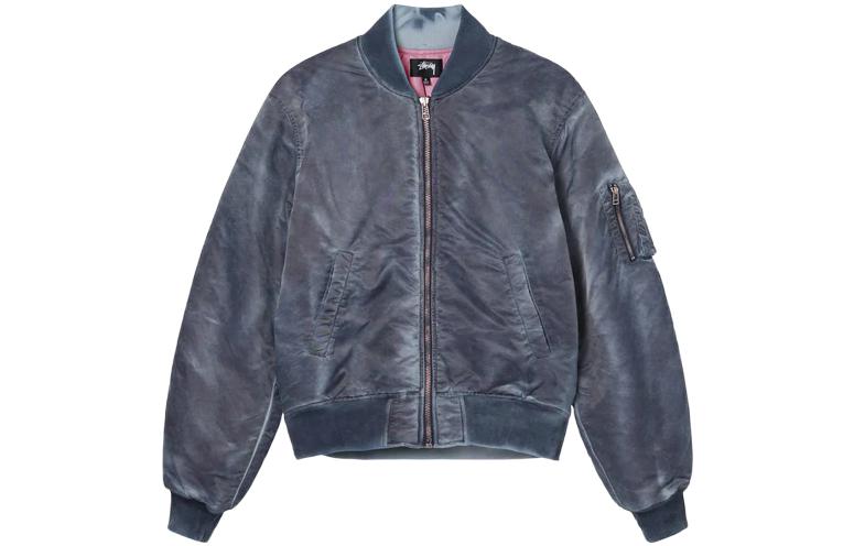 Stüssy Stussy SS22 Dyed Nylon Bomber Jacket Unisex Retro American Style Outerwear. 115618