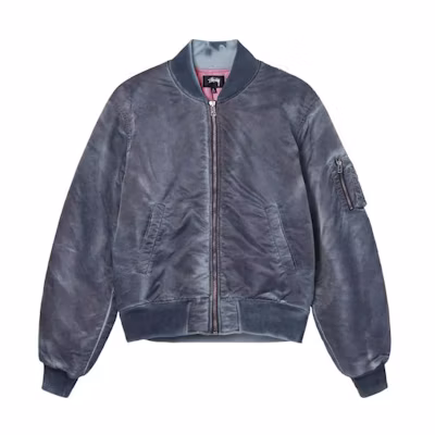 Stüssy Stussy SS22 Dyed Nylon Bomber Jacket Unisex Retro American Style Outerwear. 115618