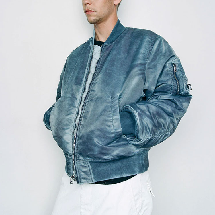 Stüssy Stussy SS22 Dyed Nylon Bomber Jacket Unisex Retro American Style Outerwear. 115618 圖 12