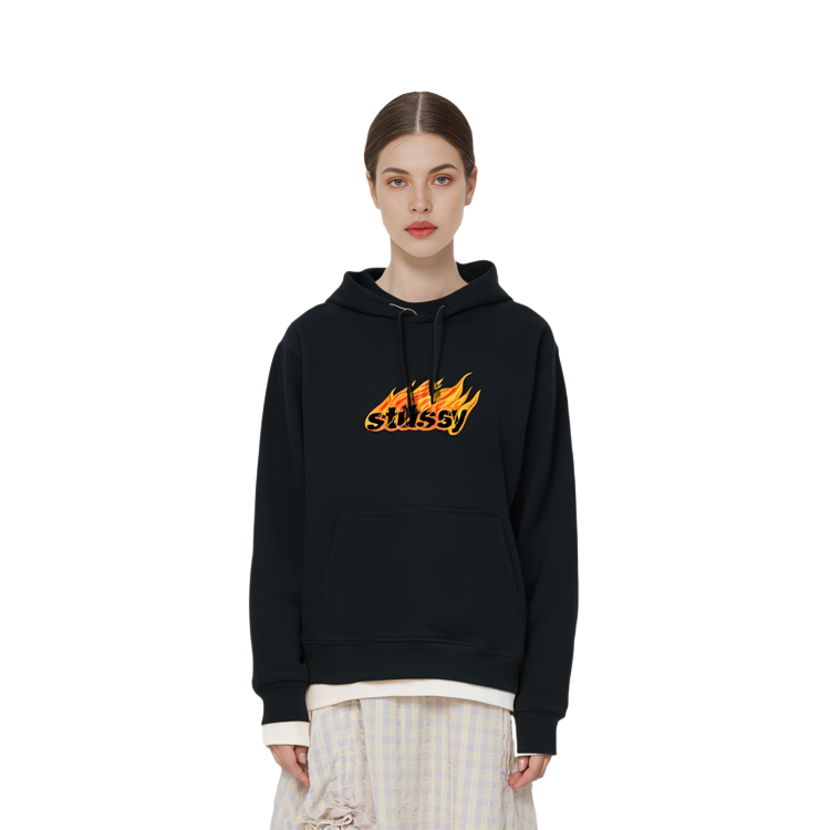 Stüssy Stussy SS22 Flames Logo Hoodie Unisex Retro Sweatshirt. 1924763 圖 5