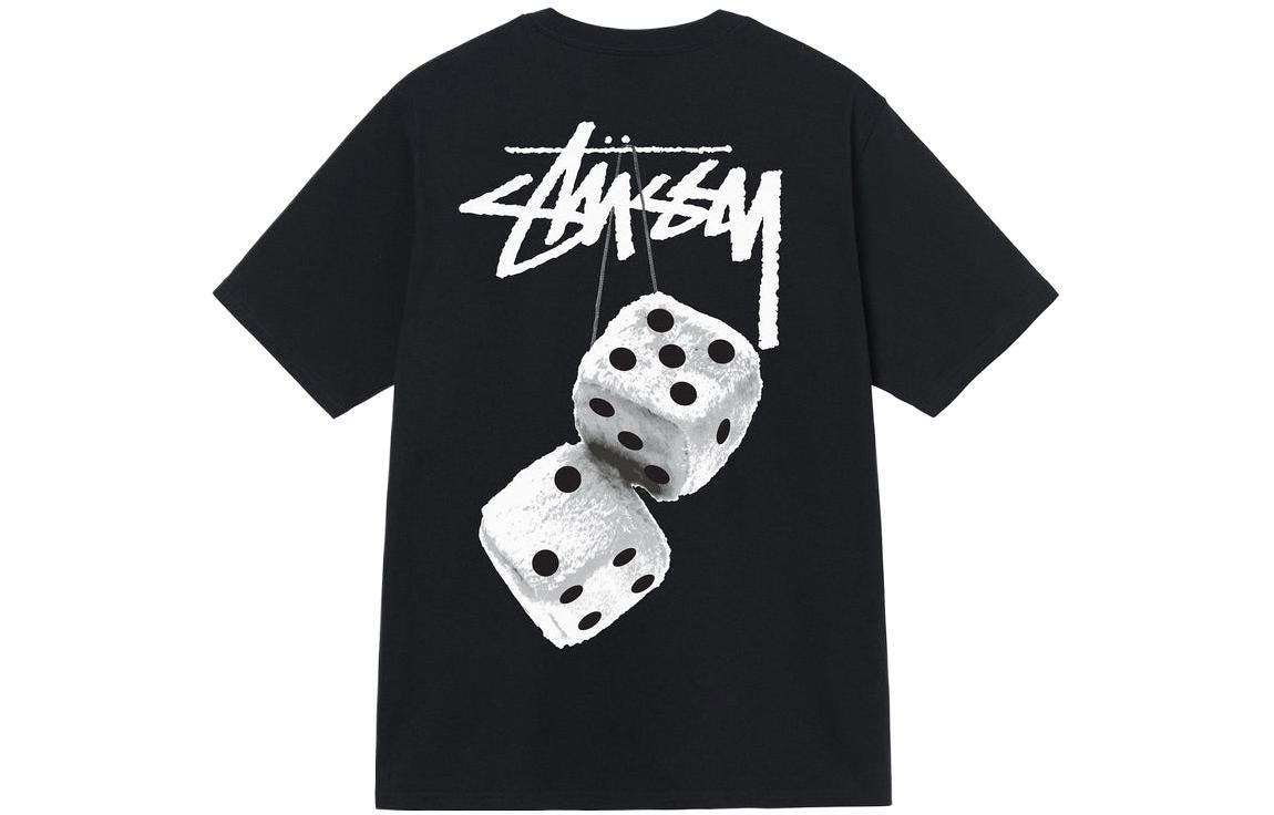 Cheap Stüssy Stussy SS22 毛絨骰子圖案男女款短袖圓領T恤. 1904765