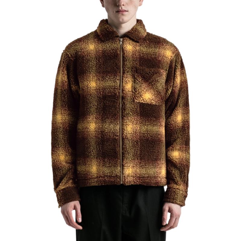 Stüssy Stussy SS22 Shadow Plaid Sherpa Zip Shirt Vintage Retro Streetwear Jacket Mens. 1110224 圖 11