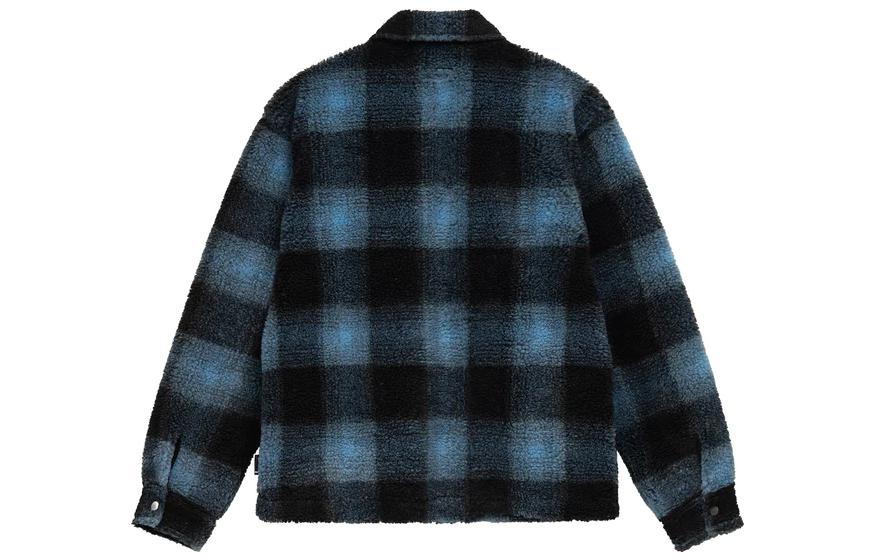 Stüssy Stussy SS22 Shadow Plaid Sherpa Zip Shirt Vintage Retro Streetwear Jacket Mens. 1110224 圖 15