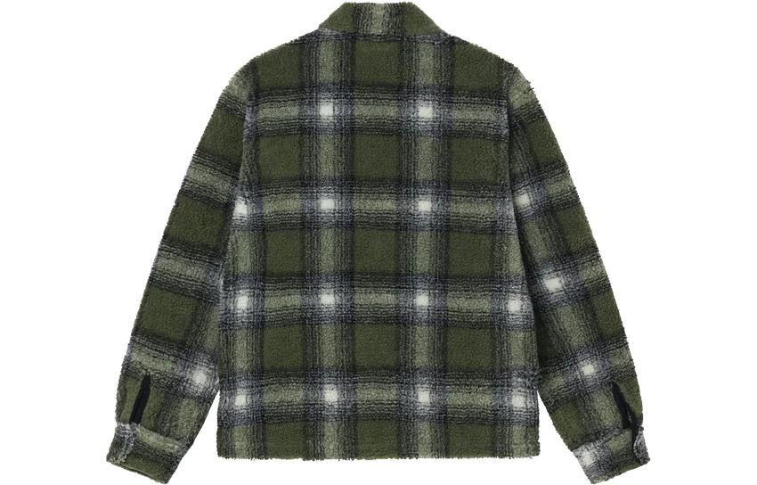 Stüssy Stussy SS22 Shadow Plaid Sherpa Zip Shirt Vintage Retro Streetwear Jacket Mens. 1110224 圖 17