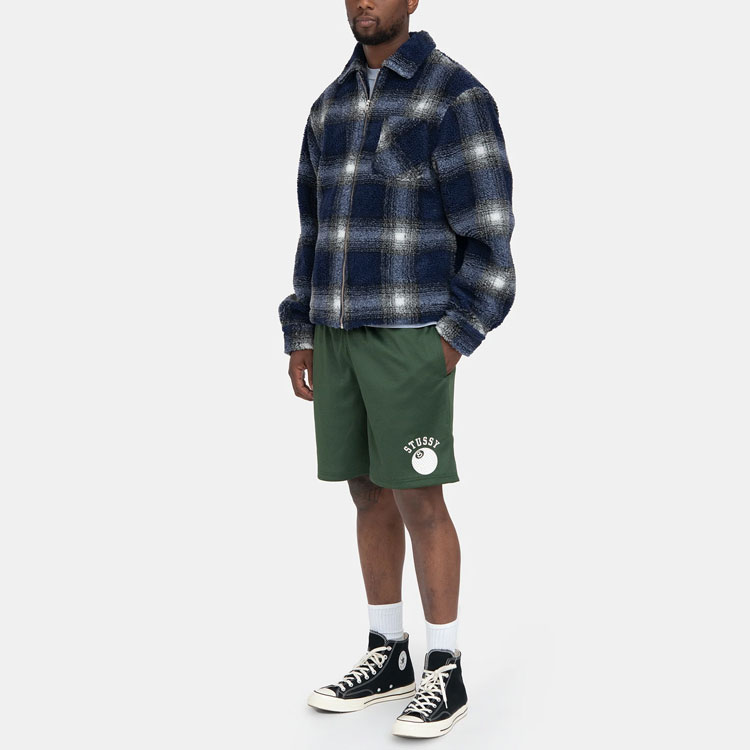 Stüssy Stussy SS22 Shadow Plaid Sherpa Zip Shirt Vintage Retro Streetwear Jacket Mens. 1110224 圖 6