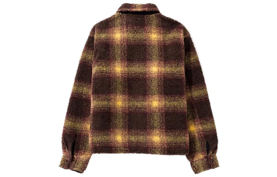Stüssy Stussy SS22 Shadow Plaid Sherpa Zip Shirt Vintage Retro Streetwear Jacket Mens. 1110224 圖 9