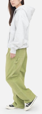 Stüssy Stussy SS22 Stone Washed Canvas Work Pant Green - Unisex Vintage Straight Jeans. 116541 1