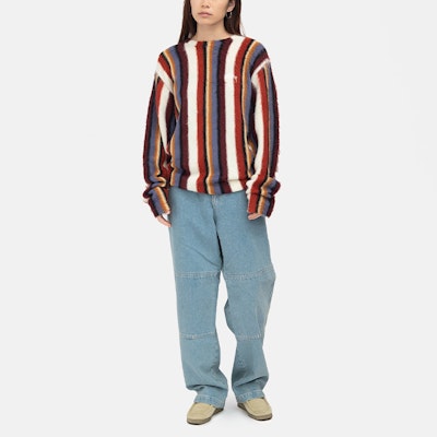 Stüssy Stussy SS22 直條紋復古針織毛衣 中性款式 117108 1