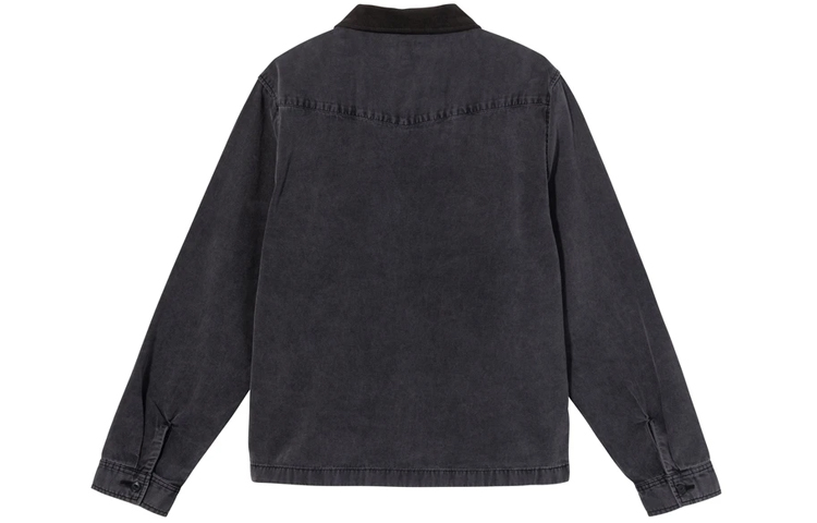 Stüssy Stussy SS22 Washed Canvas Denim Work Shirt Unisex Retro Long Sleeve Casual Shirt 1110129 圖 3