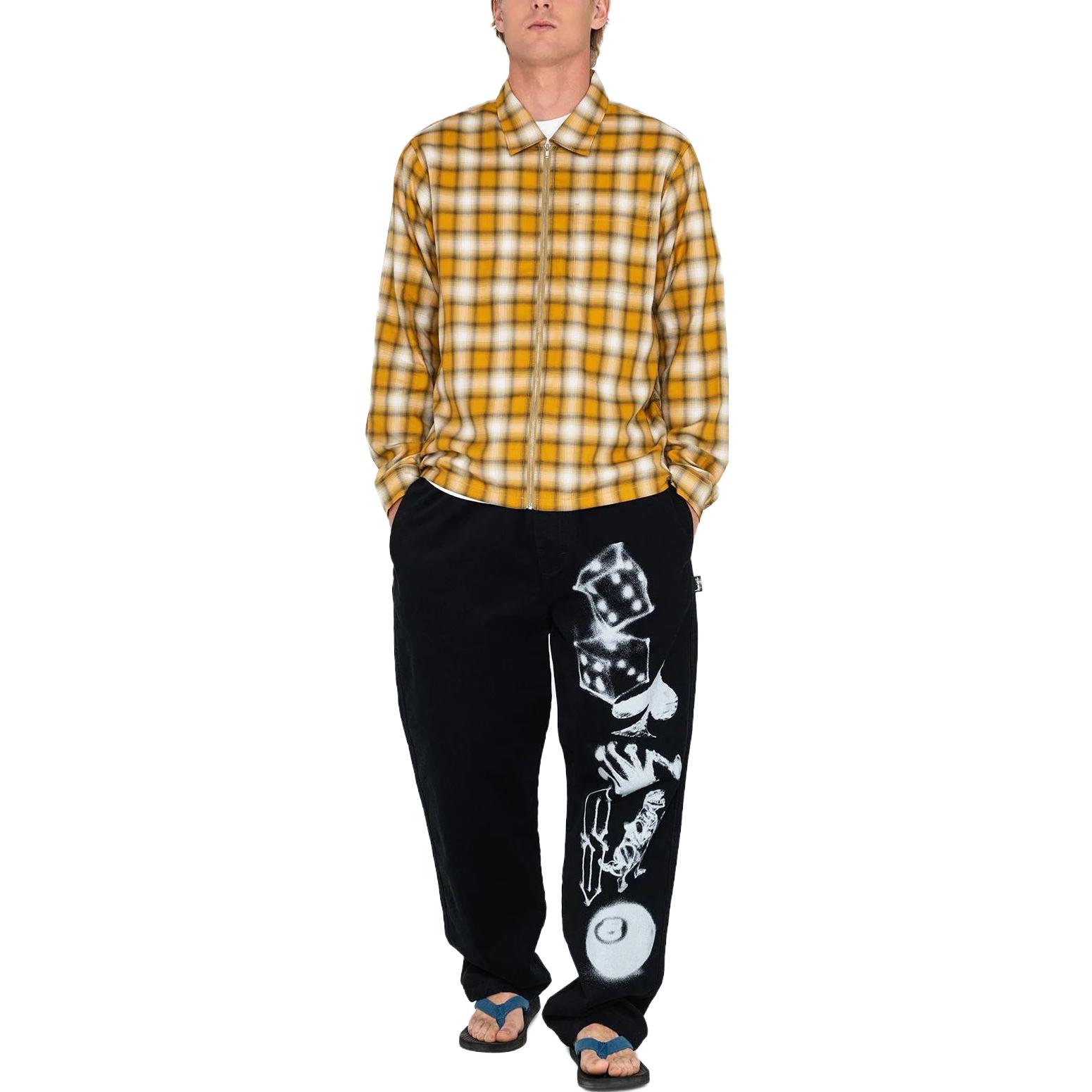 Shop Stüssy Stussy SS23 Airbrush Icon Beach Pants Unisex Black Vintage Denim Casual Style. 116622