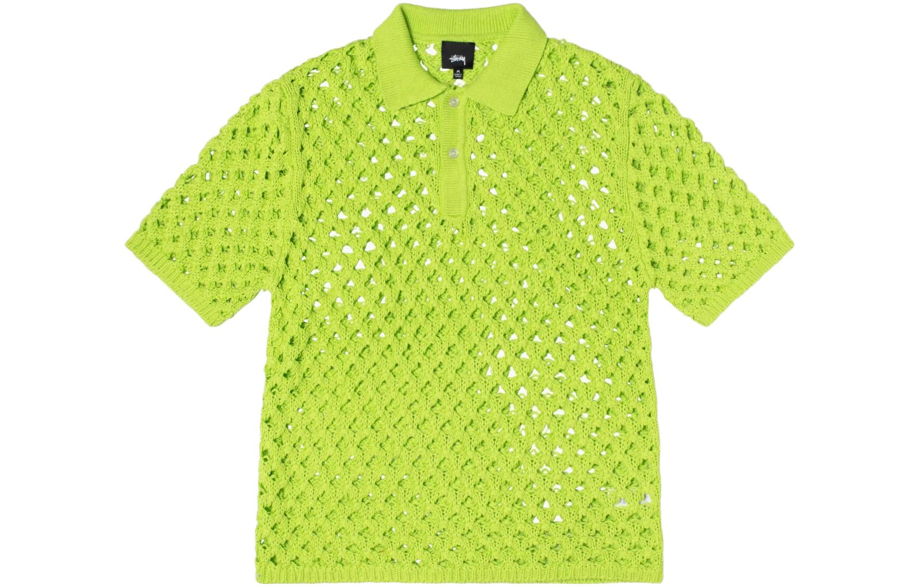 Stüssy Stussy SS23 Big Mesh Polo Sweater Summer 2023 Unisex Short Sleeve Knit Shirt 117178 圖 2