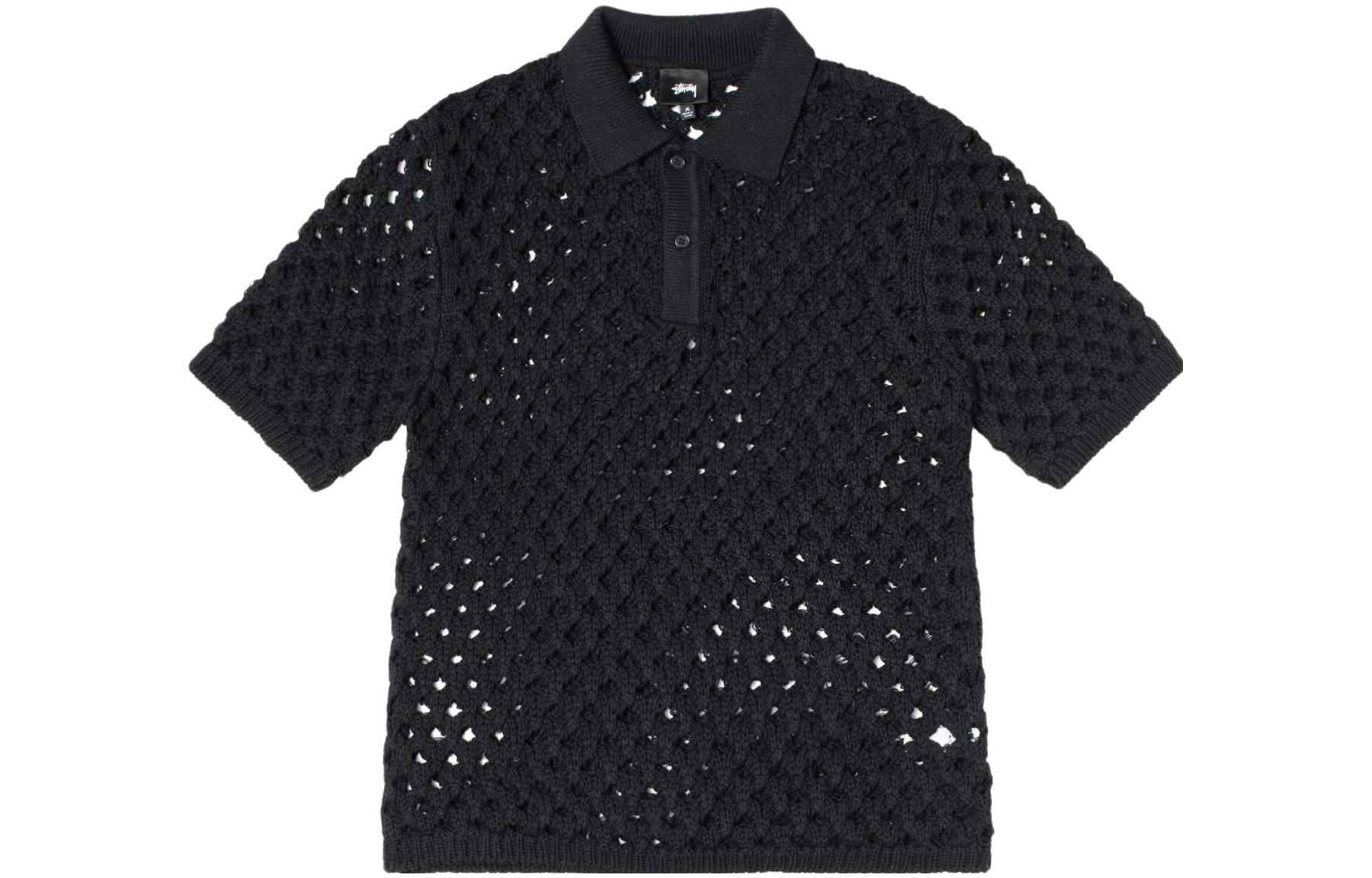 Stüssy Stussy SS23 Big Mesh Polo Sweater Summer 2023 Unisex Short Sleeve Knit Shirt 117178 圖 7