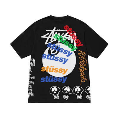Stüssy Stussy SS23 Black 8 Ball Logo Vintage Loose Fit Tee Unisex Summer Collection. 1904915