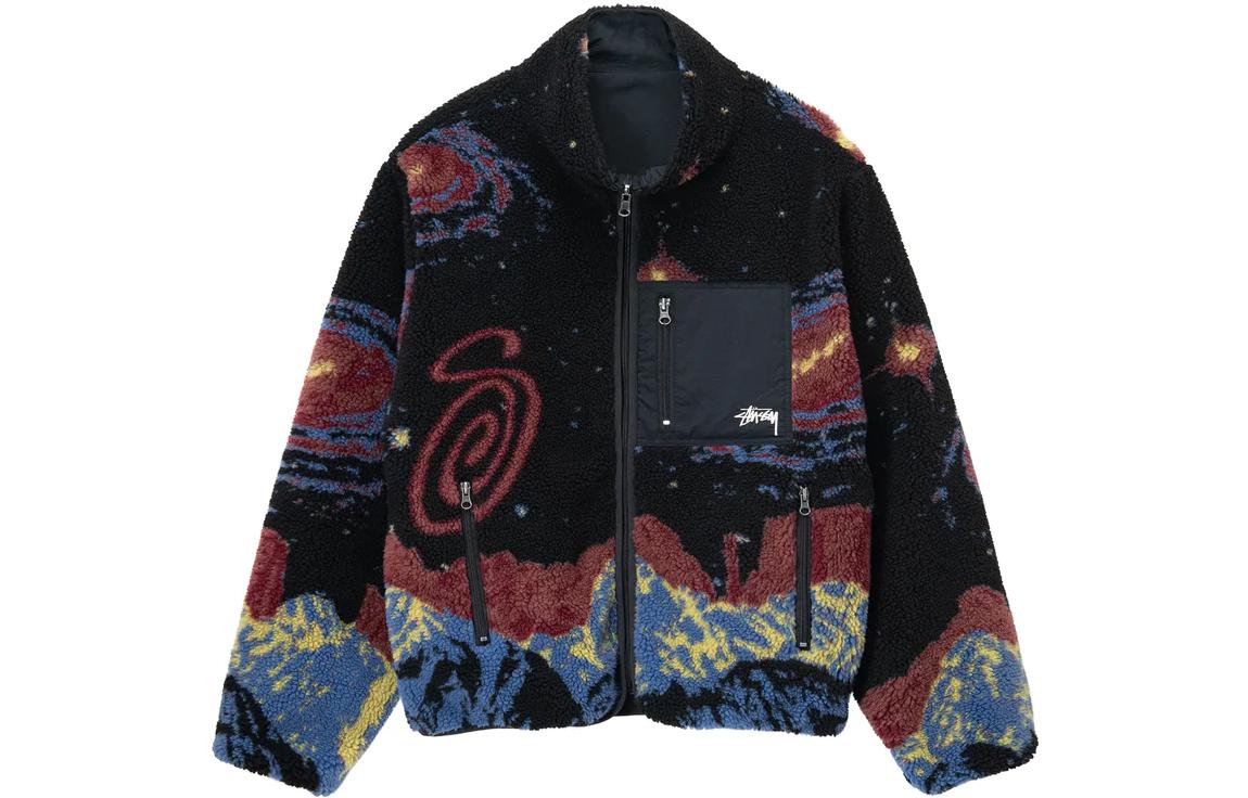 Stüssy Stussy SS23 Cosmos Reversible Jacket Black - Starry Pattern Vintage Unisex Style. 118514