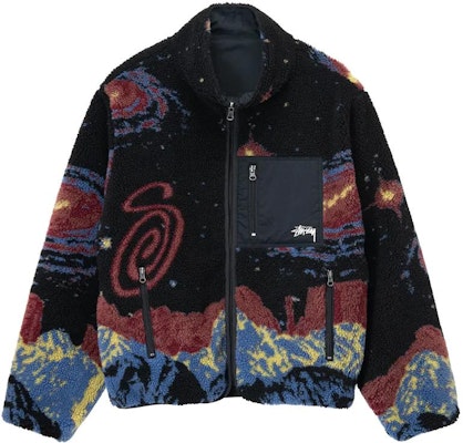 Stüssy SS23 Cosmos Jaket Hitam Boleh Balik - Corak Bintang Gaya Vintage Unisex. 118514 Order Stüssy SS23 Cosmos Jaket Hitam Boleh Balik - Corak Bintang Gaya Vintage Unisex. 118514