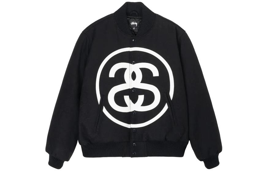 Stüssy Stussy SS23 Double S Logo Varsity Jacket Black Unisex Retro Baseball Bomber. 115710