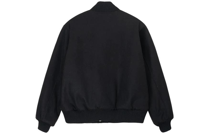 Stüssy Stussy SS23 Double S Logo Varsity Jacket Black Unisex Retro Baseball Bomber. 115710 圖 3