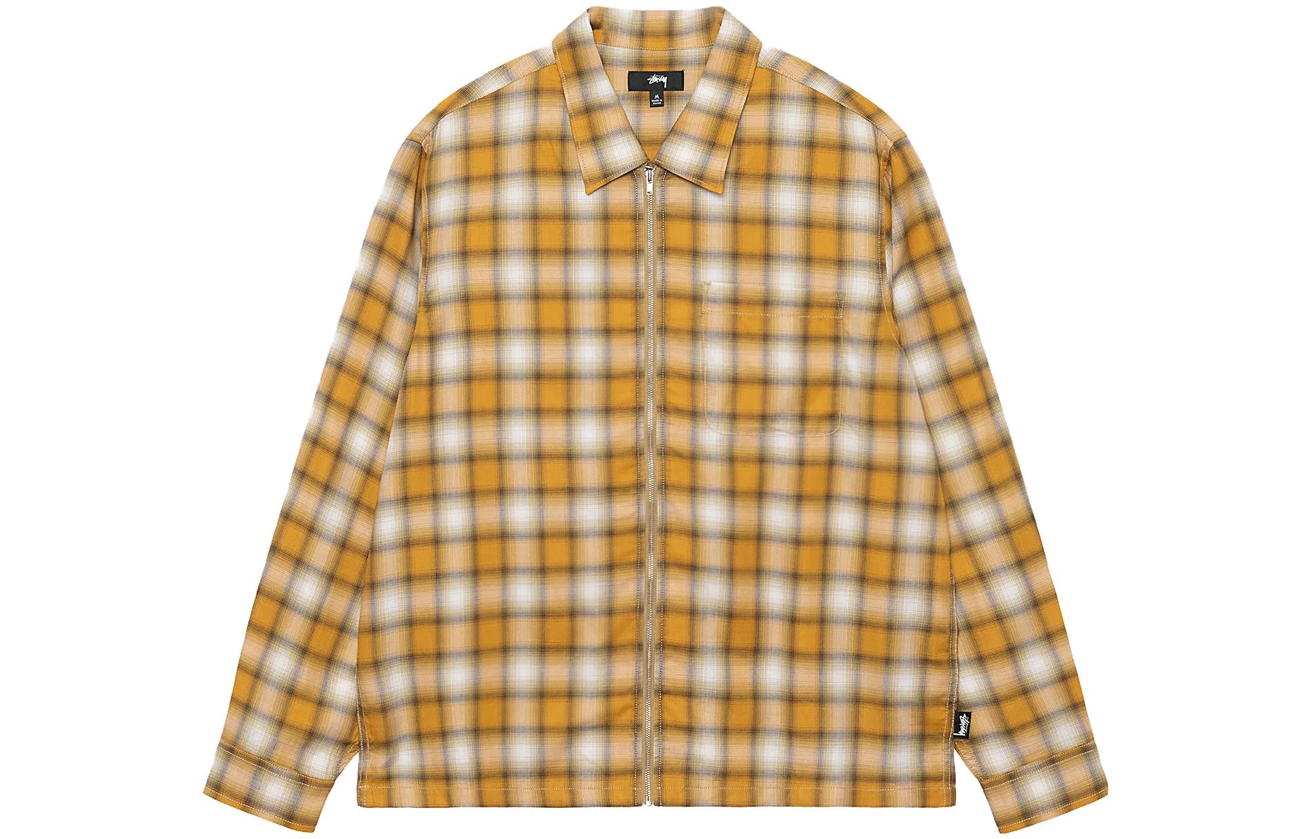 Stüssy Stussy SS23 Eddie Plaid Zip Shirt Summer Collection Unisex Vintage Long Sleeve Shirt 1110286